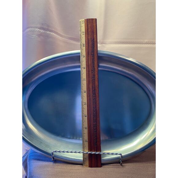 Kalmar Stainless Steel Oval  Serving Platter. Made in Denmark 14 in. X 9 ¾ in. - Picture 9 of 11